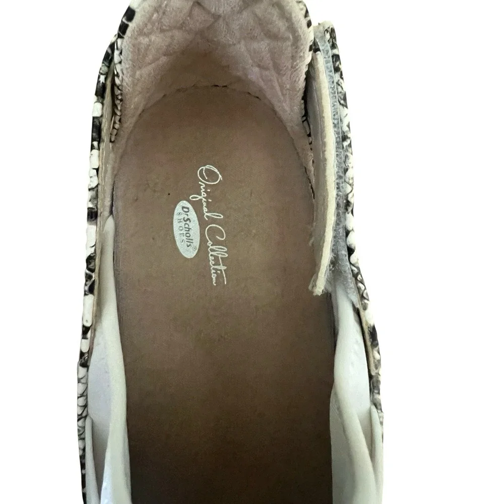 Dr. Scholl's Womens Hyped Up White White & Black‎ Snake Sneakers Slip On Size 9M